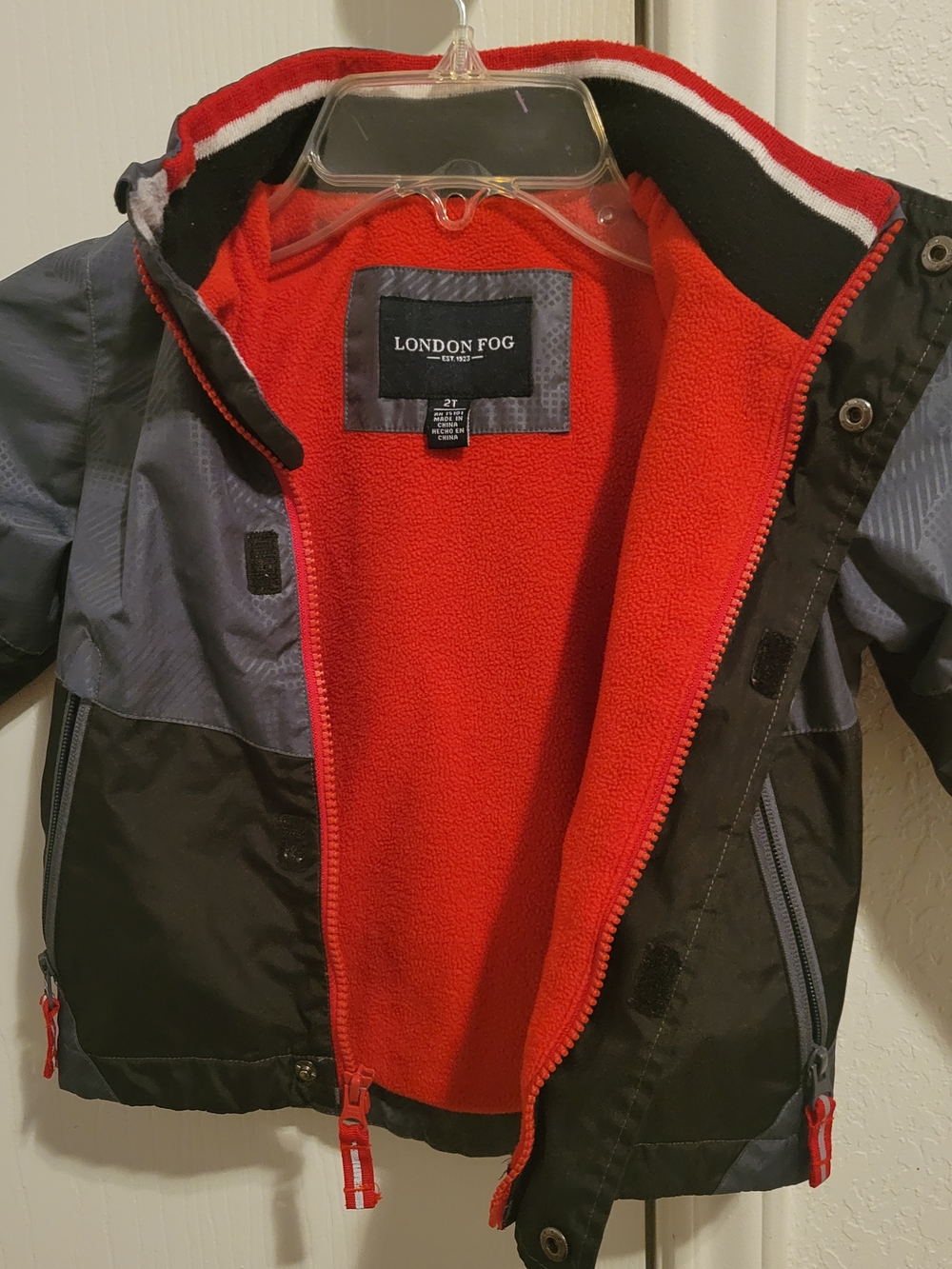 London Fog Kids Black & Red Fleece-Lined Puffer Jacket